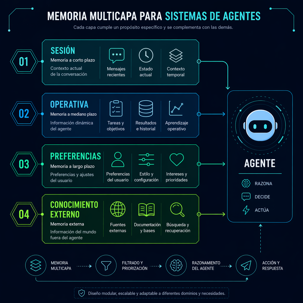Capas de memoria de un sistema de agentes